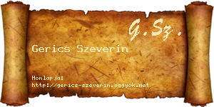 Gerics Szeverin névjegykártya